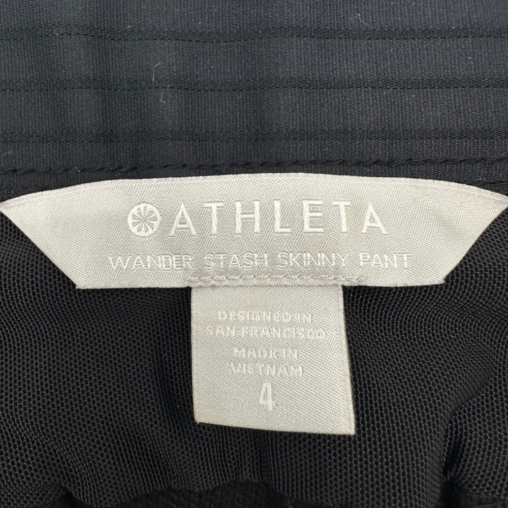 Athleta Wander Stash Skinny Pant Womens 4 Black Travel Commute Nylon Stretch - Picture 3 of 12